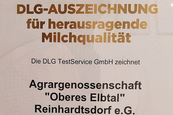 DLG-Auszeichnung für herausragende Milchqualität