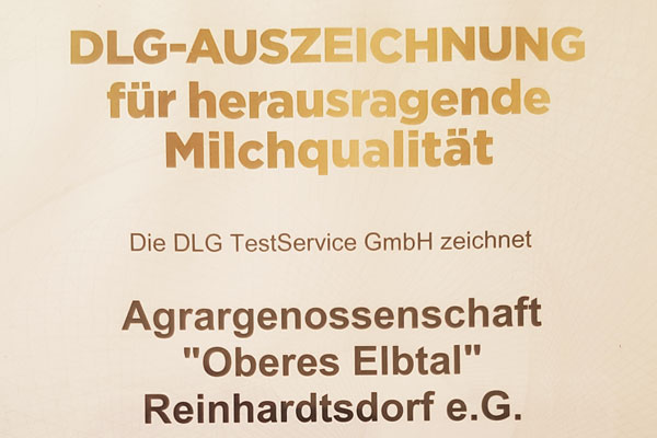 DLG-Auszeichnung für herausragende Milchqualität